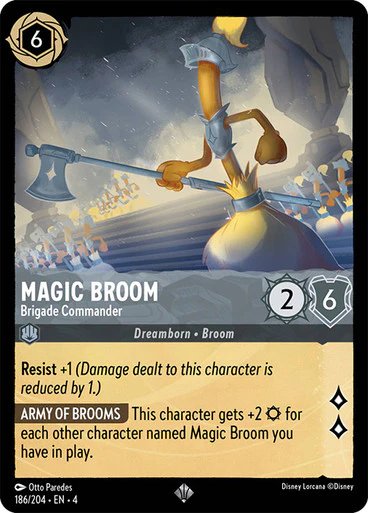 Lorcana - Magic Broom (Brigade Commander) - 186/204 - Super Rare - Ursula's Return - Top CollectiblesCollectible CardsLorcana