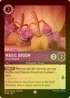 Lorcana - Magic Broom (Bucket Brigade) - 47/204 - Common (Foil) - The First Chapter - Top CollectiblesCollectible CardsLorcana