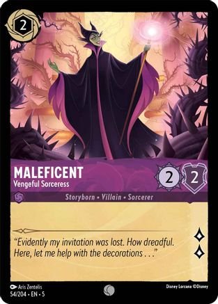 Lorcana - Maleficent (Vengeful Sorceress) - 54/204 - Common - Shimmering Skies - Top CollectiblesCollectible CardsLorcana