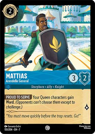 Lorcana - Mattias (Arendelle General) - 155/204 - Common - Archazia&