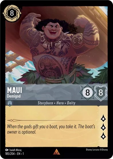 Lorcana - Maui (Demigod) - 185/204 - Rare - The First Chapter - Top CollectiblesCollectible CardsLorcana