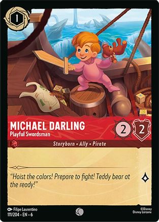 Lorcana - Michael Darling (Playful Swordsman) - 111/204 - Common - Azurite Sea - Top CollectiblesCollectible CardsLorcana