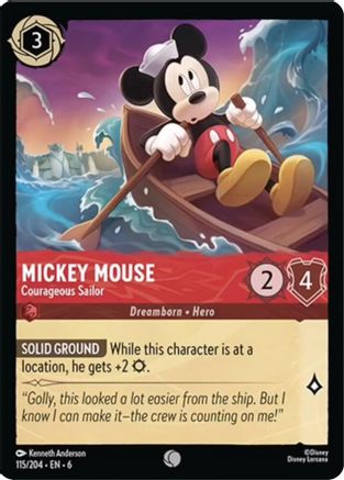 Lorcana - Mickey Mouse (Courageous Sailor) - 115/204 - Common - Azurite Sea - Top CollectiblesCollectible CardsLorcana