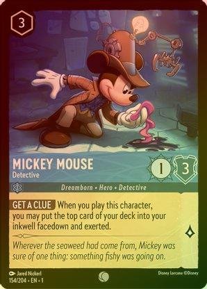 Lorcana - Mickey Mouse (Detective) - 154/204 - Common (Foil) - The First Chapter - Top CollectiblesCollectible CardsLorcana