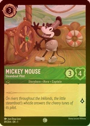 Lorcana - Mickey Mouse (Steamboat Pilot) - 89/204 - Common (Foil) - The First Chapter - Top CollectiblesCollectible CardsLorcana