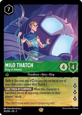 Lorcana - Milo Thatch (King of Atlantis) - 80/204 - Legendary - Into the Inklands - Top CollectiblesCollectible CardsLorcana