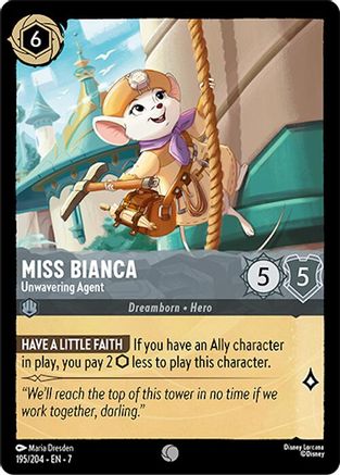 Lorcana - Miss Bianca (Unwavering Agent) - 195/204 - Common - Archazia's Island - Top CollectiblesCollectible CardsLorcana