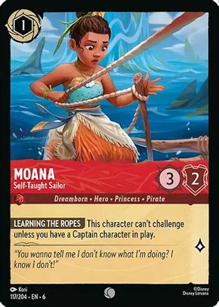 Lorcana - Moana (Self - Taught Sailor) - 117/204 - Common - Azurite Sea - Top CollectiblesCollectible CardsLorcana