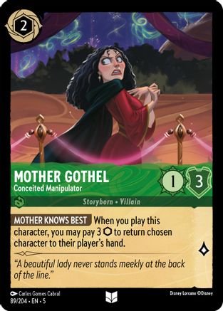 Lorcana - Mother Gothel (Conceited Manipulator) - 89/204 - Uncommon - Shimmering Skies - Top CollectiblesCollectible CardsLorcana