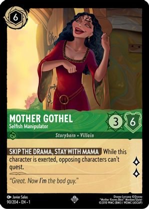 Lorcana - Mother Gothel (Selfish Manipulator) - 90/204 - Super Rare - The First Chapter - Top CollectiblesCollectible CardsLorcana