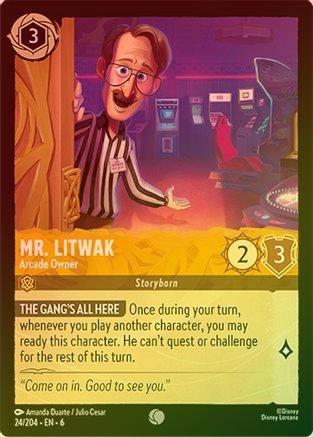 Lorcana - Mr. Litwak (Arcade Owner) - 24/204 - Common (Foil) - Azurite Sea - Top CollectiblesCollectible CardsLorcana