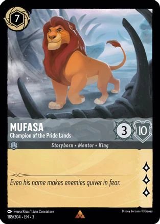 Lorcana - Mufasa (Champion of the Pride Lands) - 185/204 - Rare - Into the Inklands - Top CollectiblesCollectible CardsLorcana