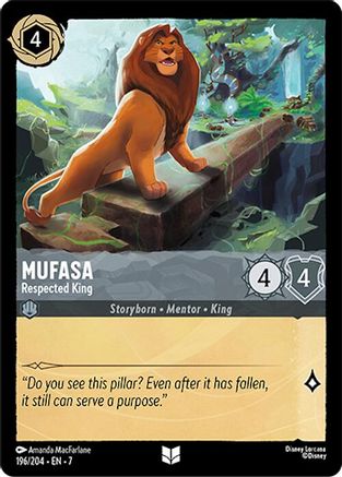 Lorcana - Mufasa (Respected King) - 196/204 - Uncommon - Archazia's Island - Top CollectiblesCollectible CardsLorcana