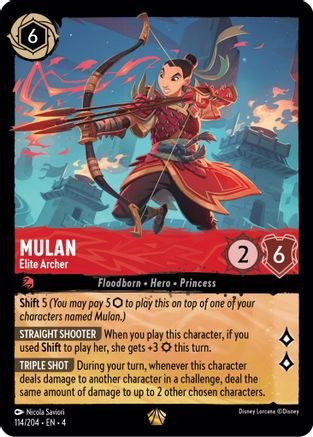 Lorcana - Mulan (Elite Archer) - 114/204 - Legendary - Ursula's Return - Top CollectiblesCollectible CardsLorcana