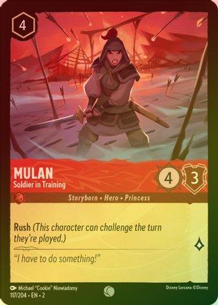 Lorcana - Mulan (Soldier in Training) - 117/204 - Common (Foil) - Rise of the Floodborn - Top CollectiblesCollectible CardsLorcana