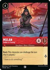 Lorcana - Mulan (Soldier in Training) - 117/204 - Common - Rise of the Floodborn - Top CollectiblesCollectible CardsLorcana