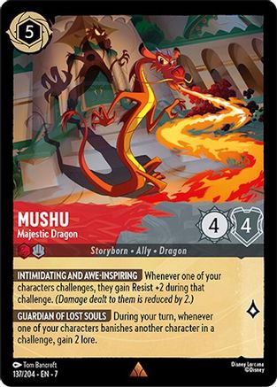 Lorcana - Mushu (Majestic Dragon) - 137/204 - Rare - Archazia's Island - Top CollectiblesCollectible CardsLorcana