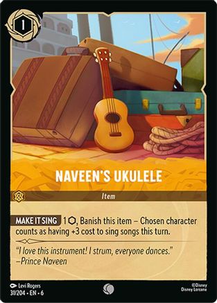 Lorcana - Naveen's Ukulele - 31/204 - Common - Azurite Sea - Top CollectiblesCollectible CardsLorcana