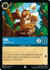 Lorcana - Owl (Logical Lecturer) - 156/204 - Common - Rise of the Floodborn - Top CollectiblesCollectible CardsLorcana