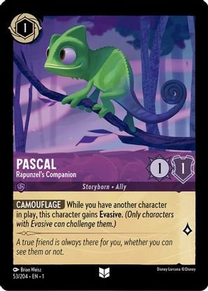 Lorcana - Pascal (Rapunzel's Companion) - 53/204 - Uncommon - The First Chapter - Top CollectiblesCollectible CardsLorcana