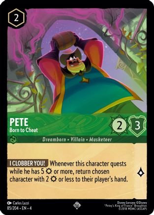 Lorcana - Pete (Born to Cheat) - 85/204 - Super Rare - Ursula's Return - Top CollectiblesCollectible CardsLorcana