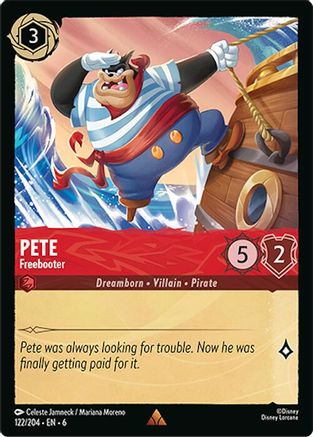 Lorcana - Pete (Freebooter) - 122/204 - Rare - Azurite Sea - Top CollectiblesCollectible CardsLorcana