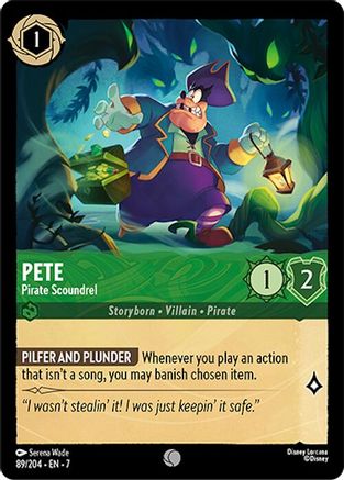 Lorcana - Pete (Pirate Scoundrel) - 89/204 - Common - Archazia&