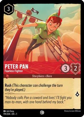 Lorcana - Peter Pan (Fearless Fighter) - 119/204 - Common - The First Chapter - Top CollectiblesCollectible CardsLorcana