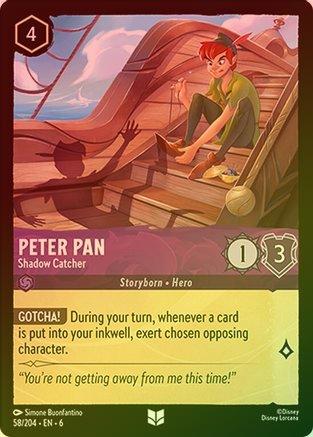 Lorcana - Peter Pan (Shadow Catcher) - 58/204 - Uncommon (Foil) - Azurite Sea - Top CollectiblesCollectible CardsLorcana