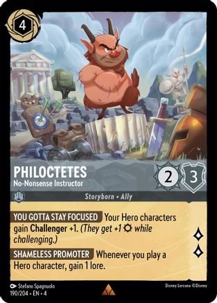 Lorcana - Philoctetes (No - Nonsense Instructor) - 190/204 - Rare - Ursula's Return - Top CollectiblesCollectible CardsLorcana