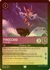 Lorcana - Pinocchio (On the Run) - 57/204 - Uncommon (Foil) - Rise of the Floodborn - Top CollectiblesCollectible CardsLorcana