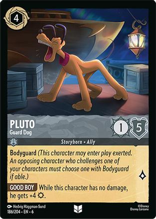 Lorcana - Pluto (Guard Dog) - 186/204 - Uncommon - Azurite Sea - Top CollectiblesCollectible CardsLorcana