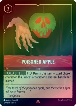Lorcana - Poisoned Apple - 134/204 - Rare (Foil) - The First Chapter - Top CollectiblesCollectible CardsLorcana