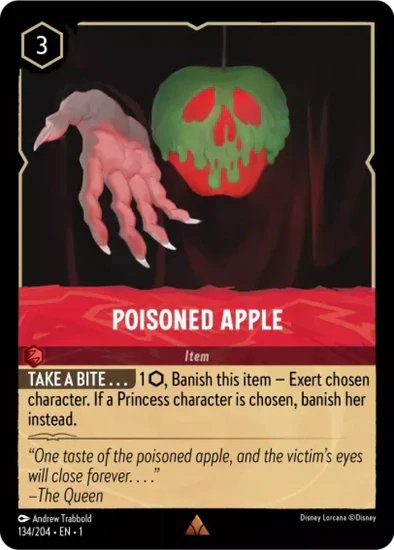 Lorcana - Poisoned Apple - 134/204 - Rare - The First Chapter - Top CollectiblesCollectible CardsLorcana