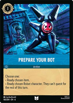 Lorcana - Prepare Your Bot - 165/204 - Uncommon - Azurite Sea - Top CollectiblesCollectible CardsLorcana