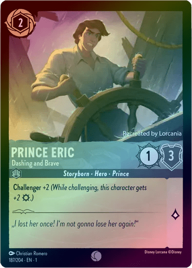 Lorcana - Prince Eric (Dashing and Brave) - 187/204 - Common (Foil) - The First Chapter - Top CollectiblesCollectible CardsLorcana