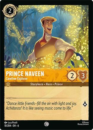Lorcana - Prince Naveen (Carefree Explorer) - 10/204 - Common - Azurite Sea - Top CollectiblesCollectible CardsLorcana