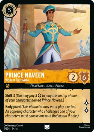 Lorcana - Prince Naveen (Vigilant First Mate) - 9/204 - Uncommon - Azurite Sea - Top CollectiblesCollectible CardsLorcana