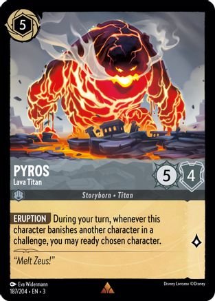 Lorcana - Pyros (Lava Titan) - 187/204 - Rare - Into the Inklands - Top CollectiblesCollectible CardsLorcana