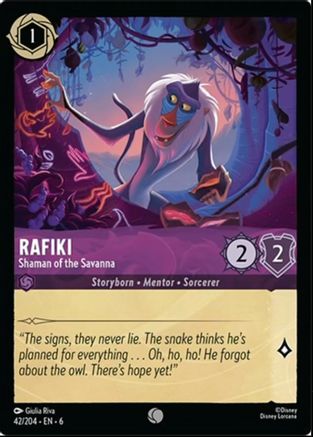 Lorcana - Rafiki (Shaman of the Savanna) - 42/204 - Common - Azurite Sea - Top CollectiblesCollectible CardsLorcana