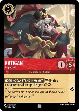 Lorcana - Ratigan (Raging Rat) - 113/204 - Common - Shimmering Skies - Top CollectiblesCollectible CardsLorcana