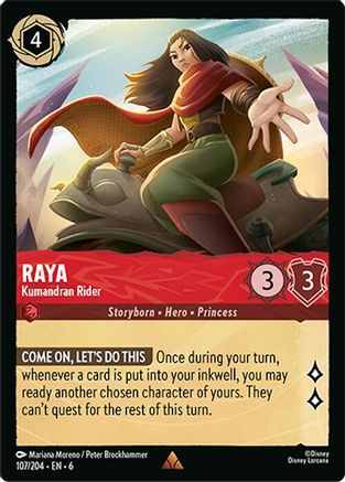 Lorcana - Raya (Kumandran Rider) - 107/204 - Rare - Azurite Sea - Top CollectiblesCollectible CardsLorcana