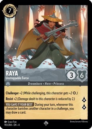 Lorcana - Raya (Unstoppable Force) - 193/204 - Super Rare - Ursula&