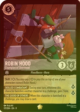 Lorcana - Robin Hood (Champion of Sherwood) - 177/204 - Legendary (Foil) - Fabled - Top CollectiblesCollectible CardsLorcana