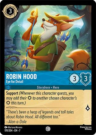 Lorcana - Robin Hood (Eye for Detail) - 170/204 - Common - Archazia's Island - Top CollectiblesCollectible CardsLorcana