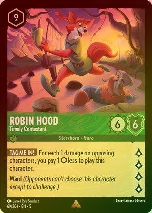 Lorcana - Robin Hood (Timely Contestant) - 69/204 - Rare (Foil) - Shimmering Skies - Top CollectiblesCollectible CardsLorcana