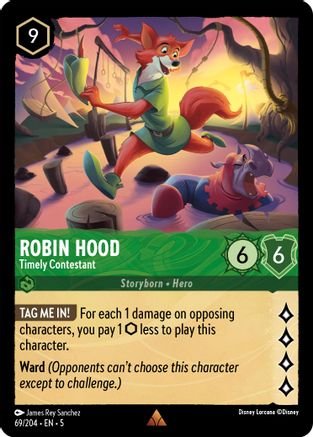 Lorcana - Robin Hood (Timely Contestant) - 69/204 - Rare - Shimmering Top Collectibles Lorcana - Robin Hood (Timely Contestant) - 69/204 - Rare - Shimmering Top Collectibles