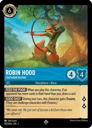 Lorcana - Robin Hood (Unrivaled Archer) - 157/204 - Super Rare - The First Chapter - Top CollectiblesCollectible CardsLorcana