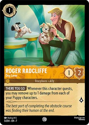 Lorcana - Roger Radcliffe (Dog Lover) - 5/204 - Common - Archazia's Island - Top CollectiblesCollectible CardsLorcana