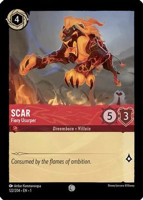 Lorcana - Scar (Fiery Usurper) - 122/204 - Common - The First Chapter - Top CollectiblesCollectible CardsLorcana